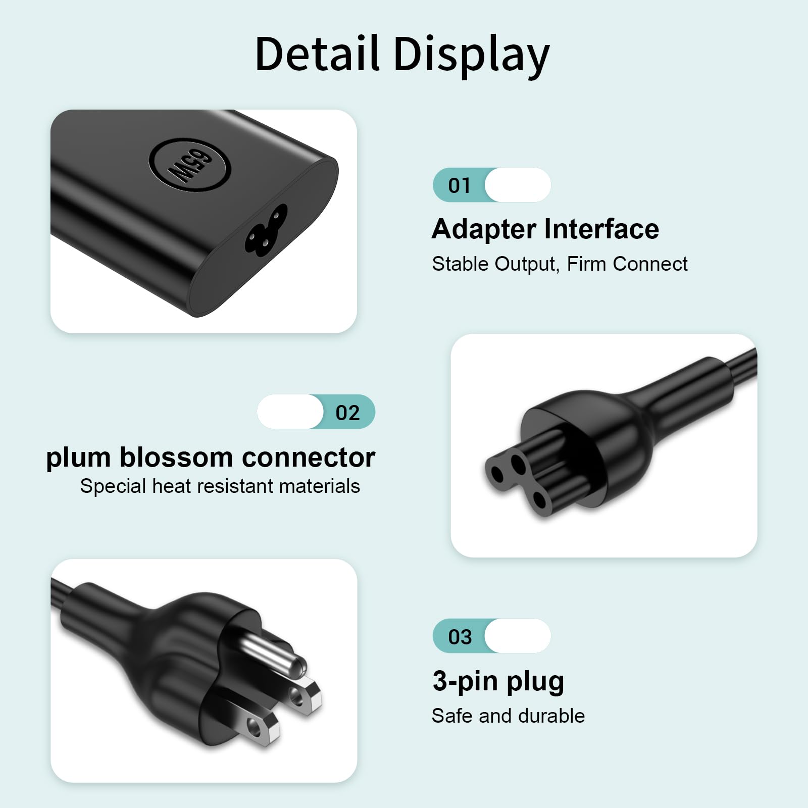 Amazon.com: 65W Slim Adapter Replacement for Dell Inspiron 15